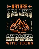 Hiking outdoor T-Shirt Design, Hiking tee vector