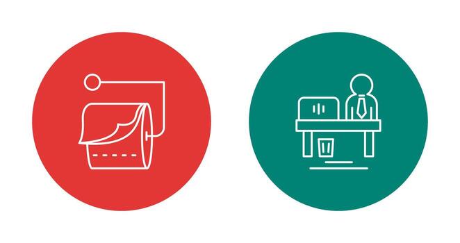 Tissue Roll and Worker Icon vector