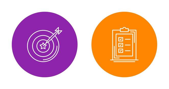 Dart and Checklist Icon vector