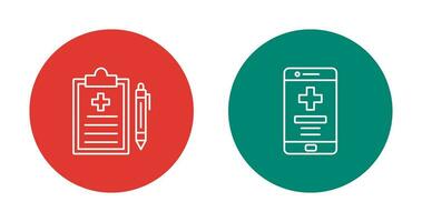 Medical Record and Medical App Icon vector