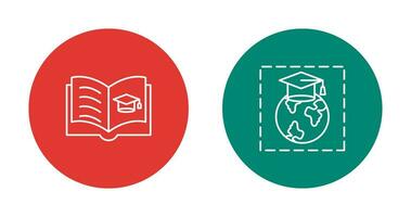 Open Book and Earth Icon vector