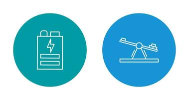 Battery and Seesaw Icon vector