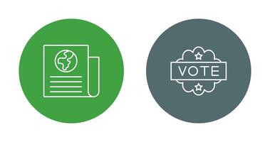 Newspaper and Vote  Icon vector