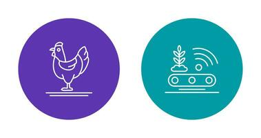 Poultry and Conveyor Icon vector