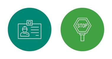 Identity Card and Stop Sign Icon vector