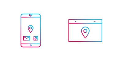 mobile application and location web advertising Icon vector