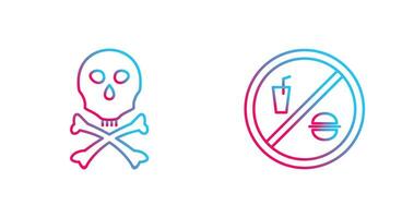 death sign and no foods or drink  Icon vector