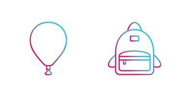 balloon and bag pack Icon vector