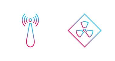 non ionizing radiation and radiation Icon vector