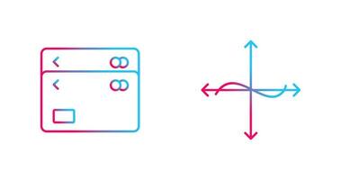 multiple cards and graph  Icon vector