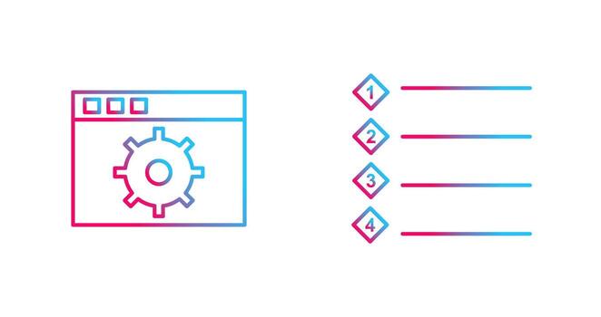 ajustes y numerado liza icono vector