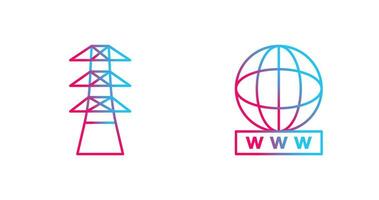 tower and world wide web Icon vector