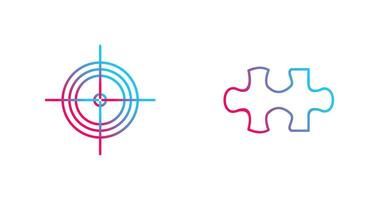 Target and Puzzle Piece Icon vector