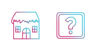 House with Snow and Question Mark Icon vector