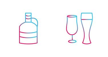 moon shine and beer glasses Icon vector