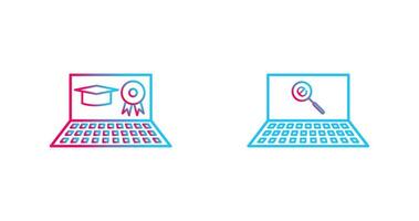 Online Degree and Find on Internet Icon vector
