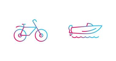 Bicycle and Speed Boat Icon vector