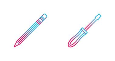 Pencil and Screwdriver Icon vector