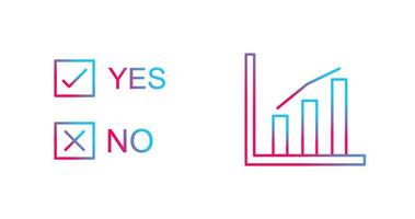 Yes No Option and Statistics Icon vector