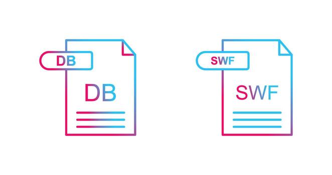 DB and SWF Icon vector