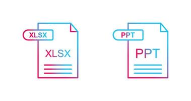 XLSX and PPT Icon vector