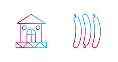 House and Hot Sausage Icon vector