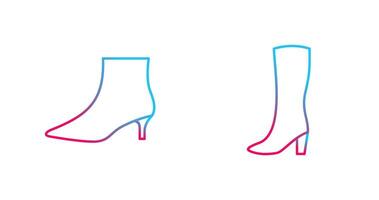 Boots with Heels and Long Boats Icon vector