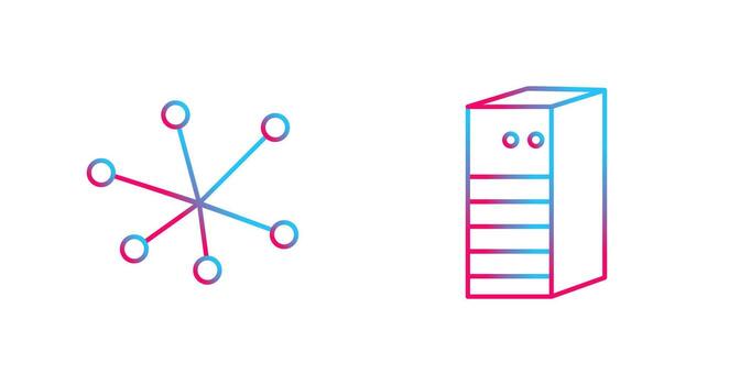 Internet y servidor red icono vector