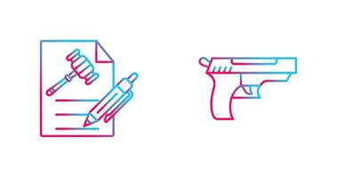 File and Gun Icon vector