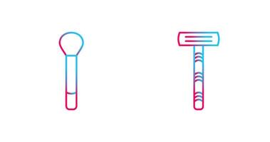 Brush and Razor Icon vector