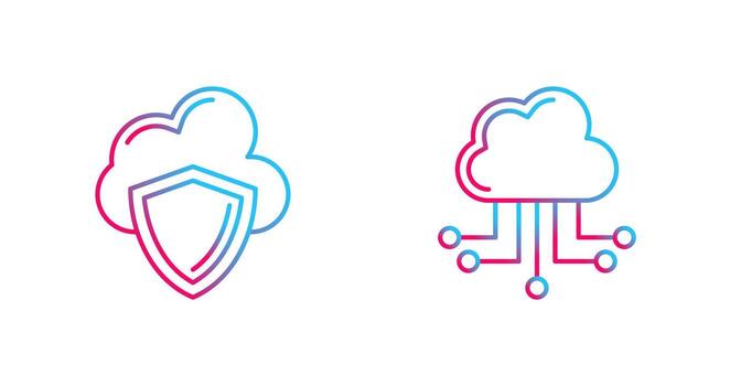 Cloud Computing and Shield Icon vector
