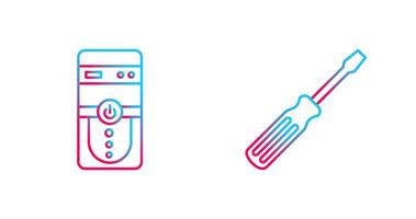 Cpu and Screw driver Icon vector