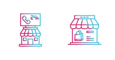 24 Hour and Store Icon vector