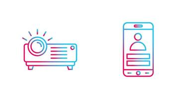 Login and Projector Icon vector