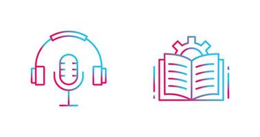 Podcast and Open Book Icon vector