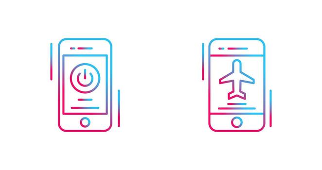 Power Button and Airplane Icon vector