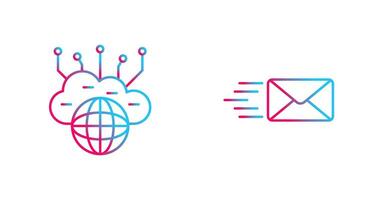 Computing Cloud and Mail Icon vector