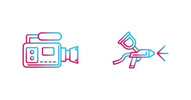 Airbrush and Video Camera Icon vector