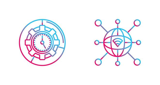 Time Management and Internet Icon vector