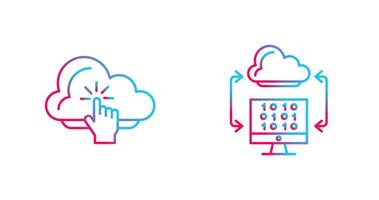 Cloud Computing and Cloud Coding Icon vector