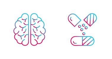 Brain and Capsule Icon vector