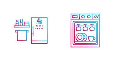 Shower and Dishwasher Icon vector