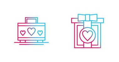 Suitcase and Gift Box Icon vector