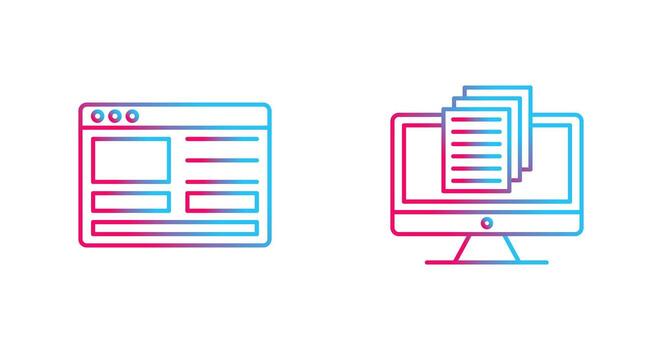 web diseño y documento icono vector