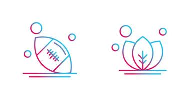 Rugby and Leaf Icon vector