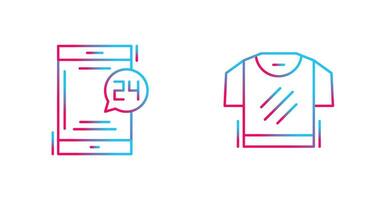 24 Hours and TShirt Icon vector