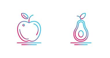 Apple and Avocado Icon vector