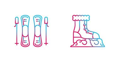 Skills and Snow Boots Icon vector