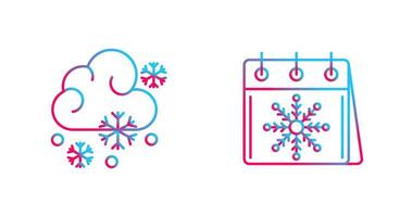 Snowy and Calender Icon vector