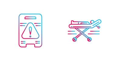 Caution Sign and Stretcher Icon vector